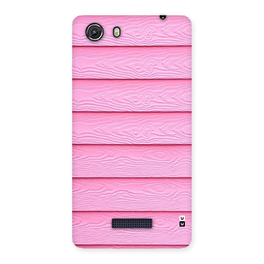 Pink Wood Back Case for Micromax Unite 3