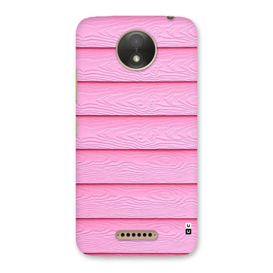 Pink Wood Back Case for Moto C Plus