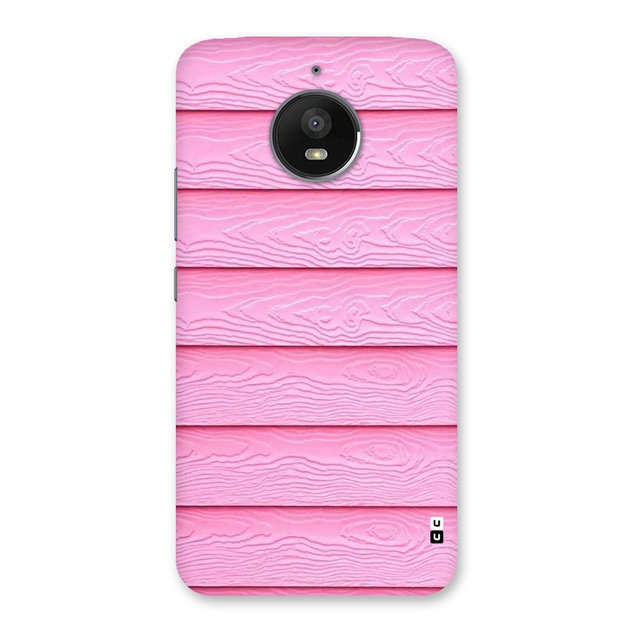 Pink Wood Back Case for Moto E4 Plus
