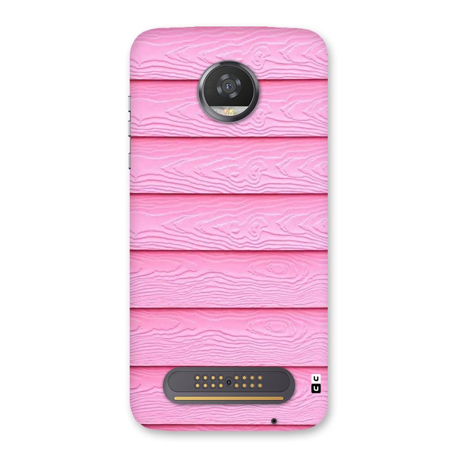 Pink Wood Back Case for Moto Z2 Play