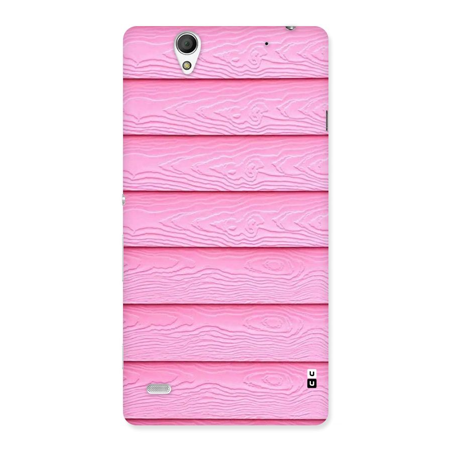 Pink Wood Back Case for Sony Xperia C4