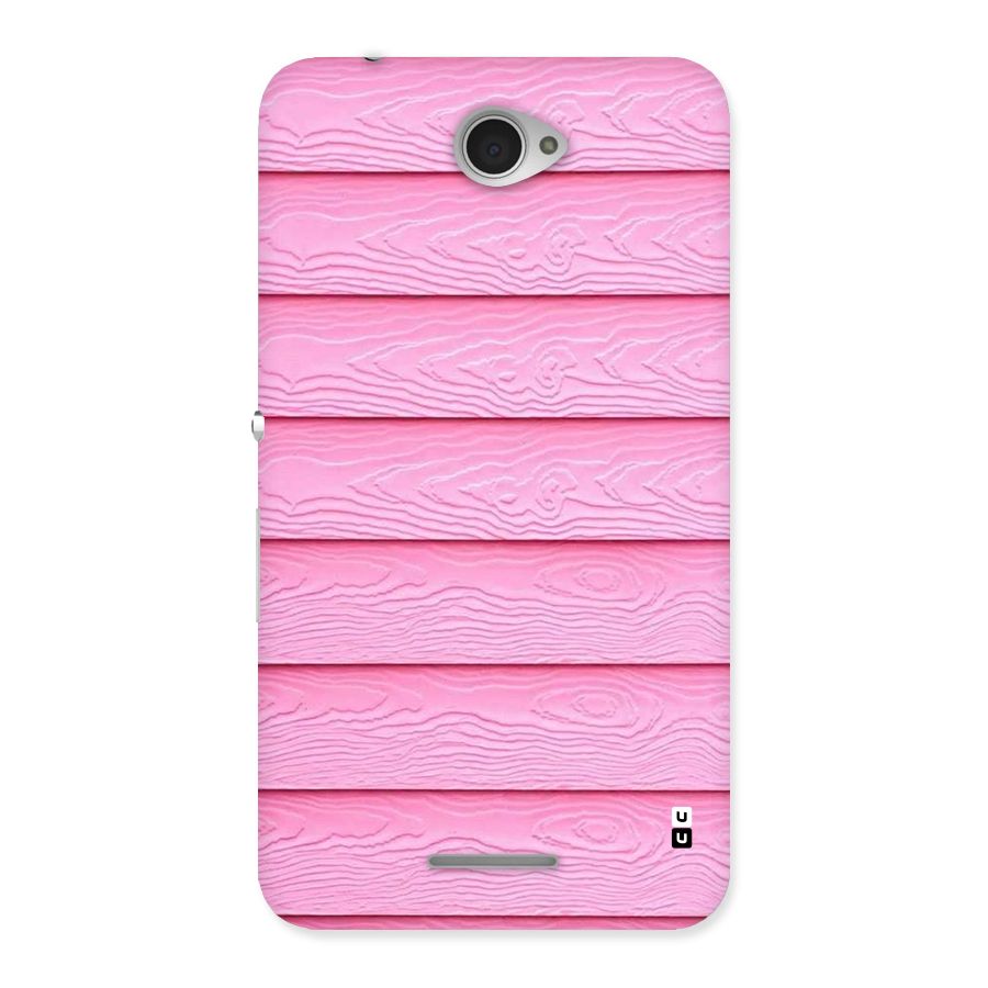 Pink Wood Back Case for Sony Xperia E4