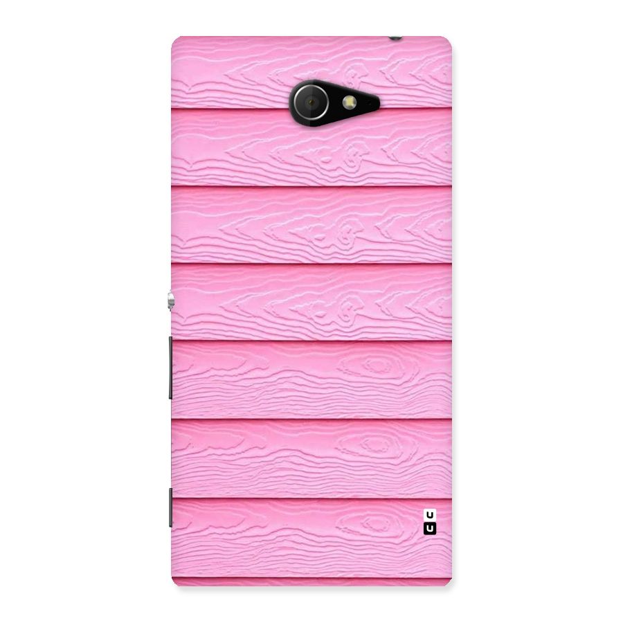 Pink Wood Back Case for Sony Xperia M2