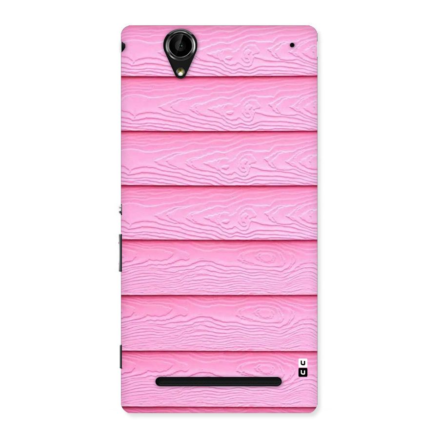 Pink Wood Back Case for Sony Xperia T2