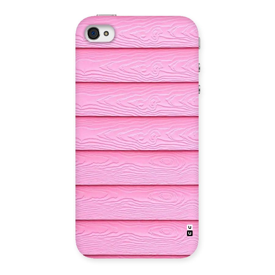 Pink Wood Back Case for iPhone 4 4s