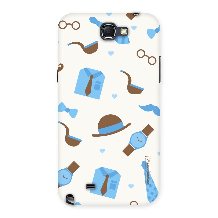 Pipe Hat Watch Pattern Back Case for Galaxy Note 2