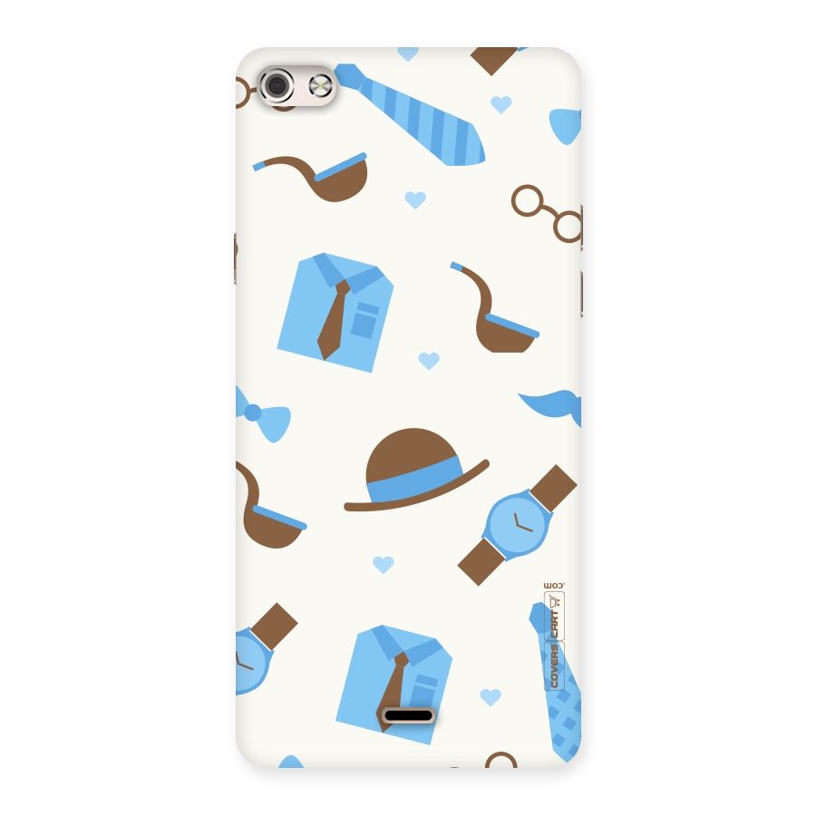 Pipe Hat Watch Pattern Back Case for Micromax Canvas Silver 5