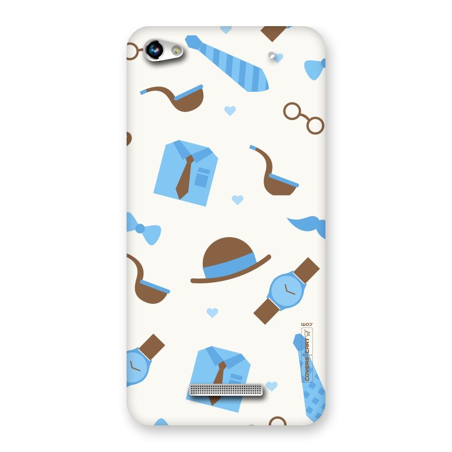 Pipe Hat Watch Pattern Back Case for Micromax Hue 2