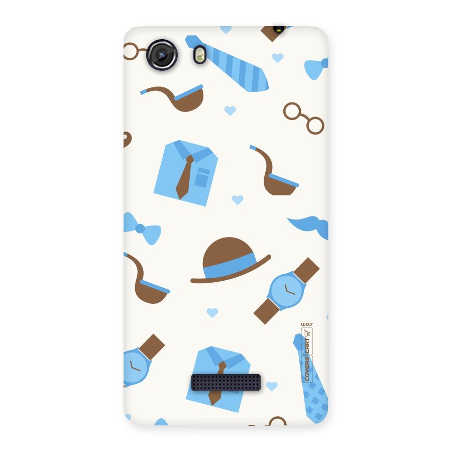 Pipe Hat Watch Pattern Back Case for Micromax Unite 3