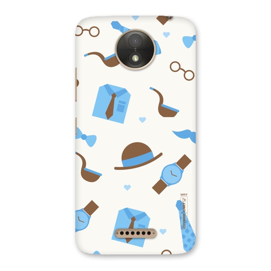 Pipe Hat Watch Pattern Back Case for Moto C Plus