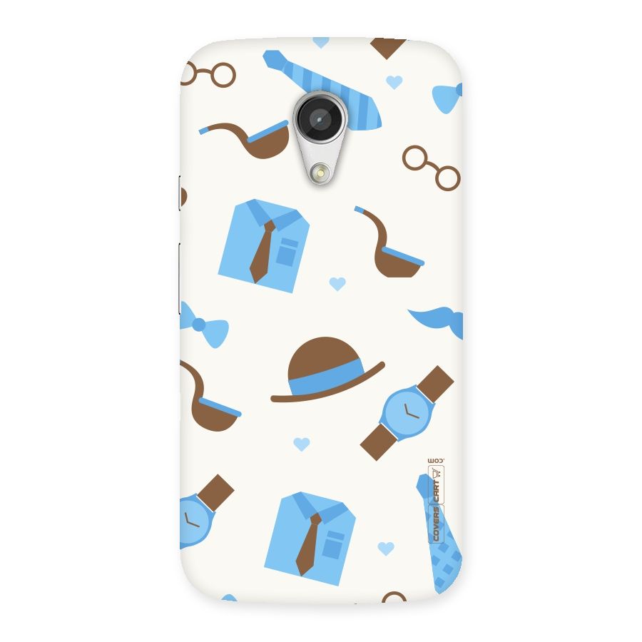 Pipe Hat Watch Pattern Back Case for Moto G 2nd Gen