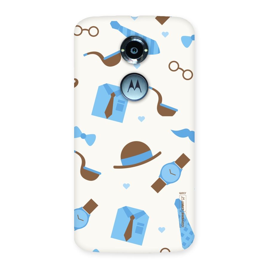 Pipe Hat Watch Pattern Back Case for Moto X 2nd Gen