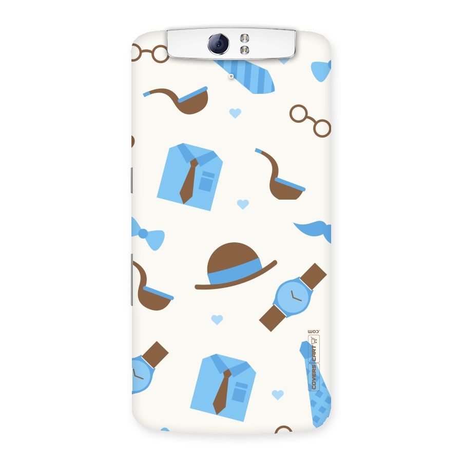 Pipe Hat Watch Pattern Back Case for Oppo N1