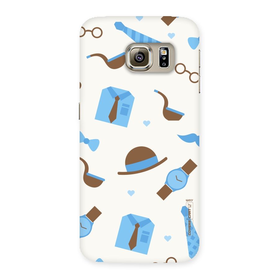 Pipe Hat Watch Pattern Back Case for Samsung Galaxy S6 Edge