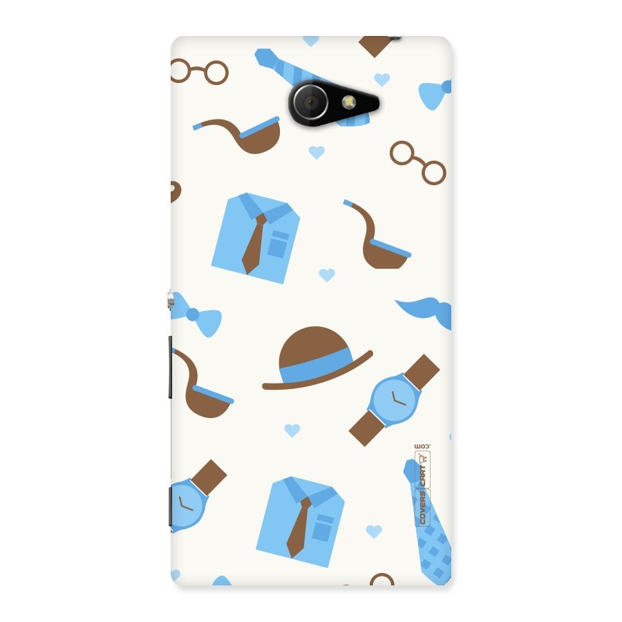 Pipe Hat Watch Pattern Back Case for Sony Xperia M2