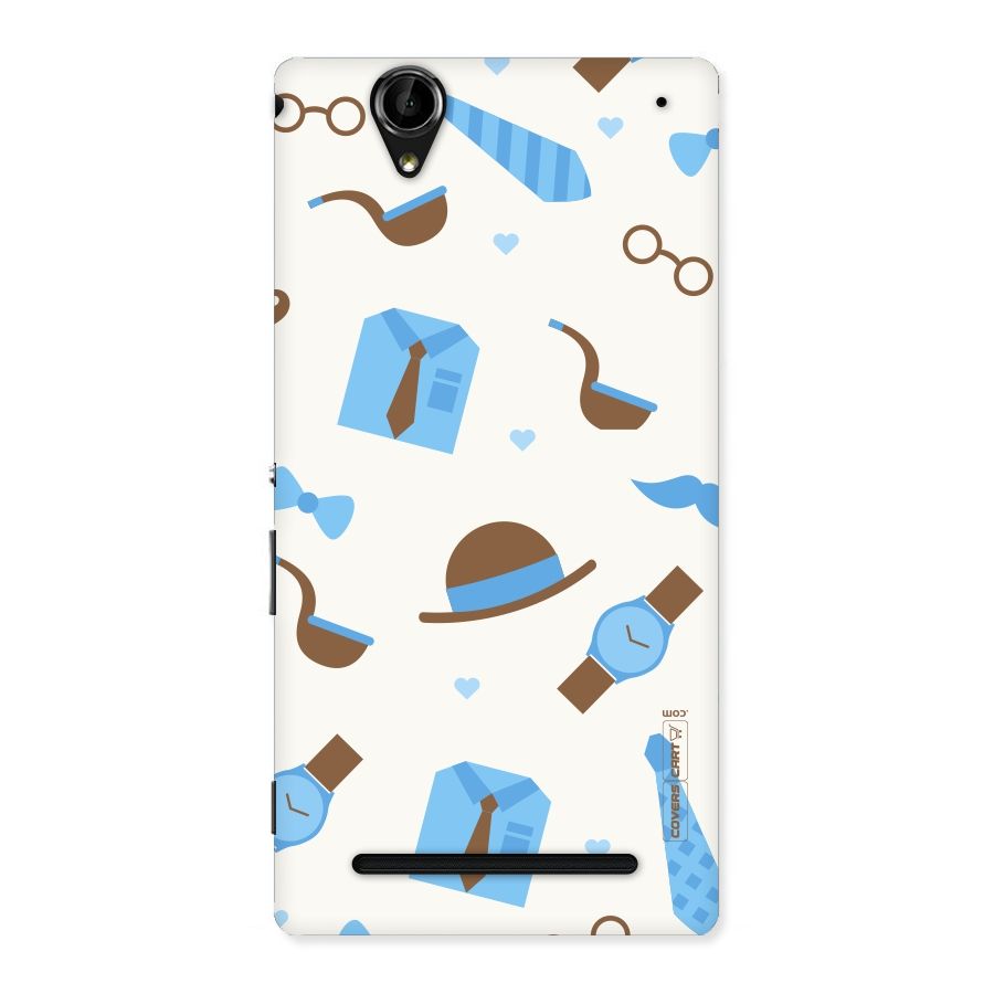 Pipe Hat Watch Pattern Back Case for Sony Xperia T2