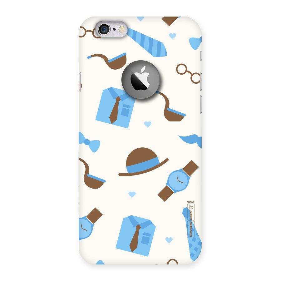 Pipe Hat Watch Pattern Back Case for iPhone 6 Logo Cut
