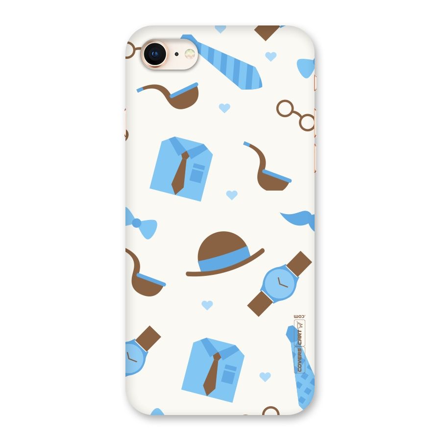 Pipe Hat Watch Pattern Back Case for iPhone 8