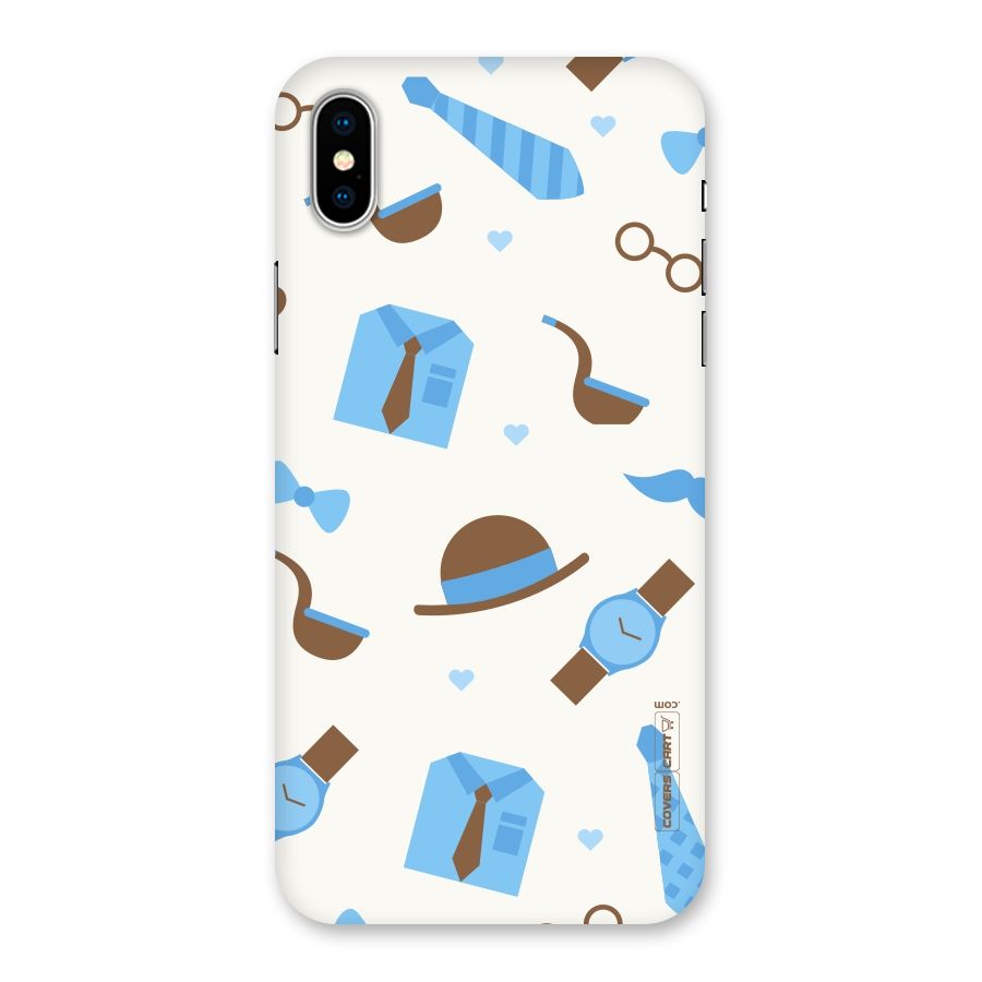 Pipe Hat Watch Pattern Back Case for iPhone X