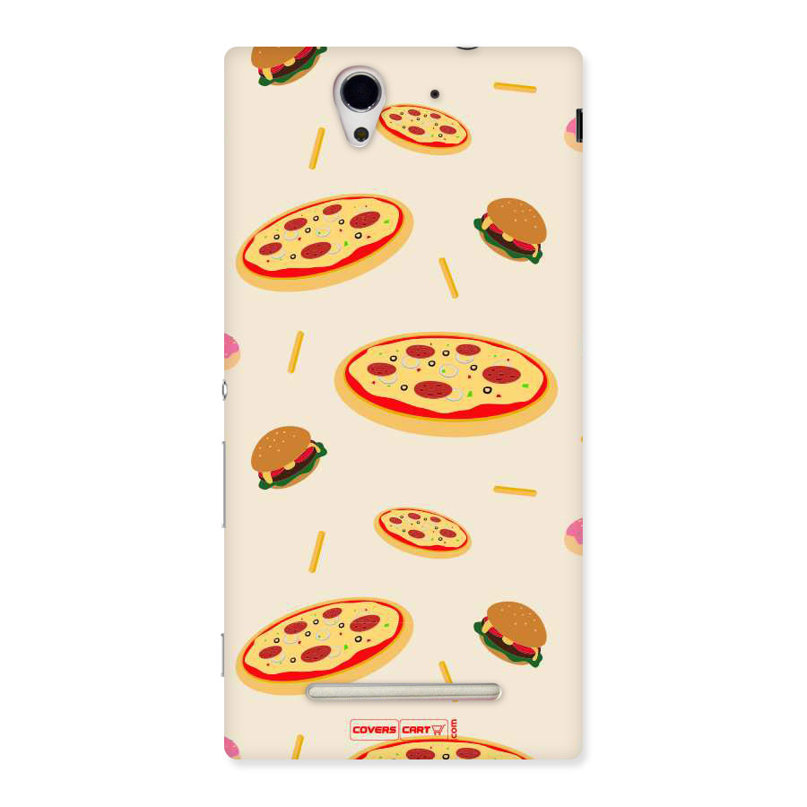 Pizza and Burger Love Back Case for Sony Xperia C3