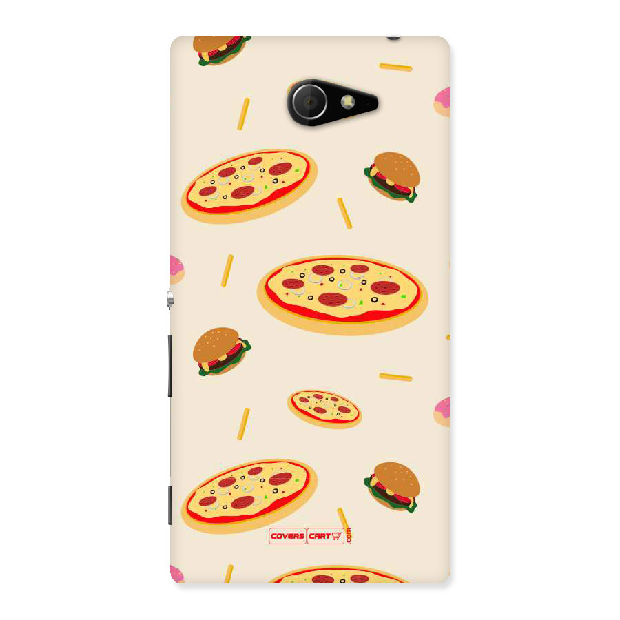 Pizza and Burger Love Back Case for Sony Xperia M2