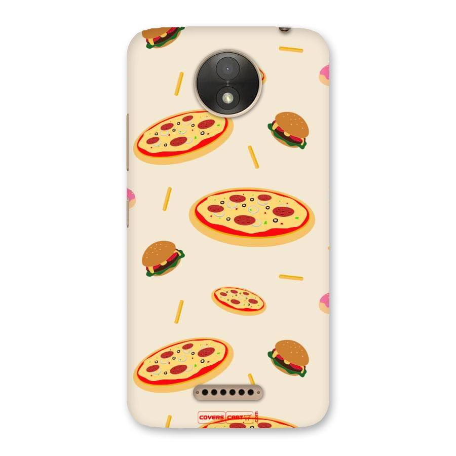 Pizza and Burger Love Back Case for Moto C Plus