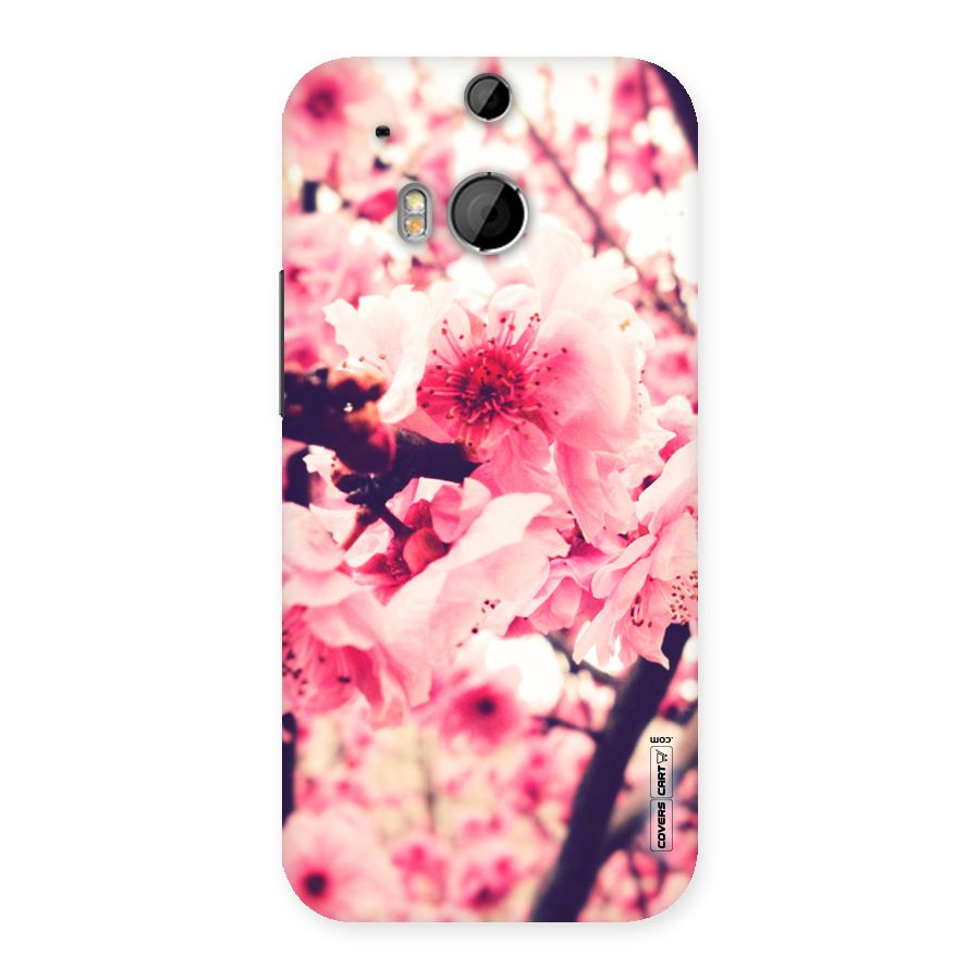 Pretty Pink Flowers Back Case for HTC One M8