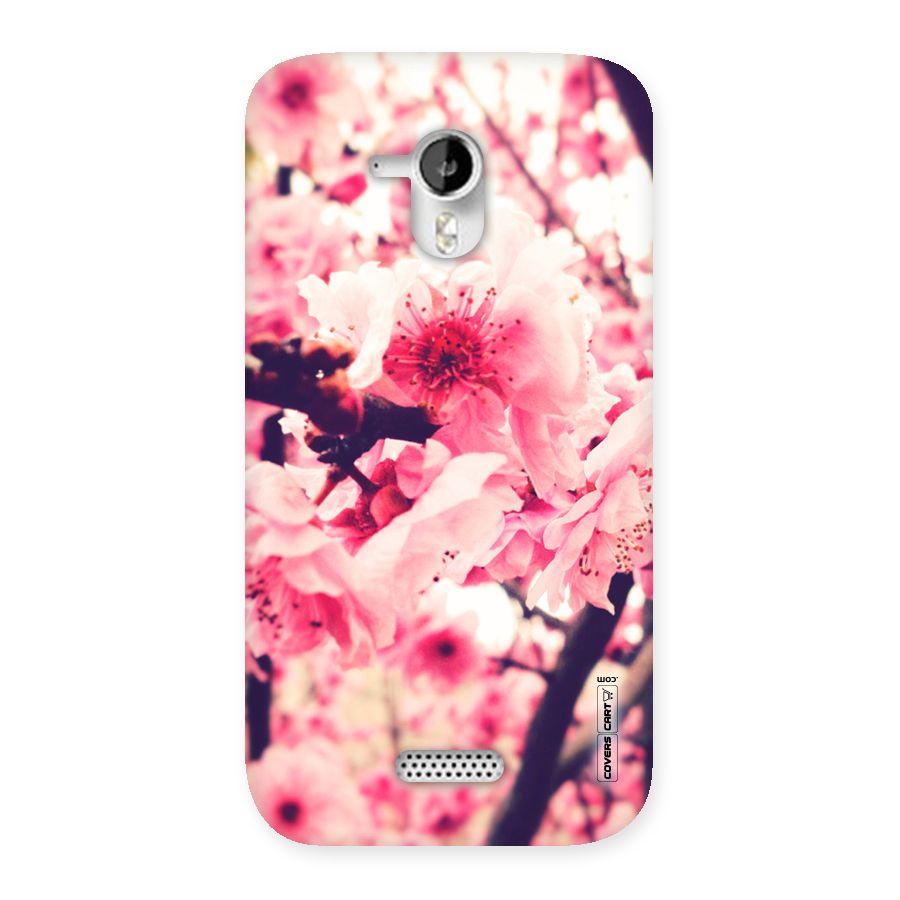 Pretty Pink Flowers Back Case for Micromax Canvas HD A116