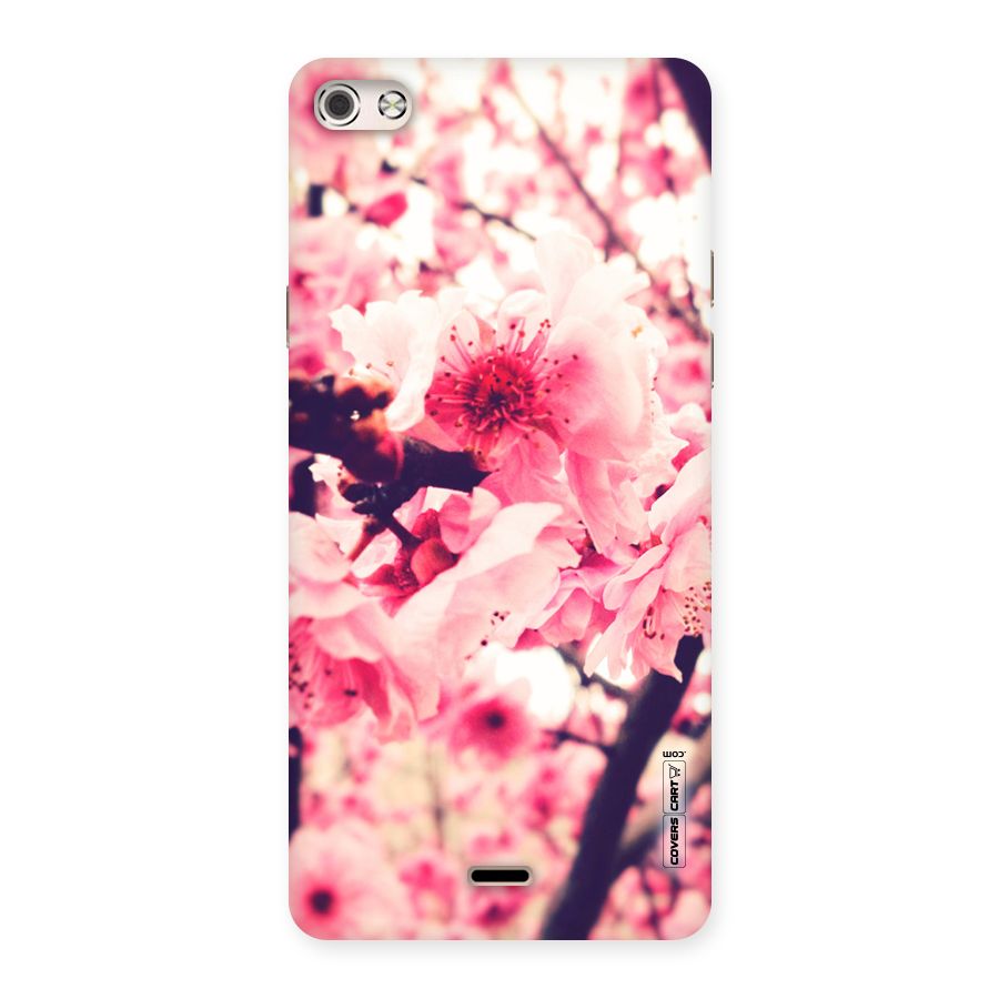 Pretty Pink Flowers Back Case for Micromax Canvas Silver 5