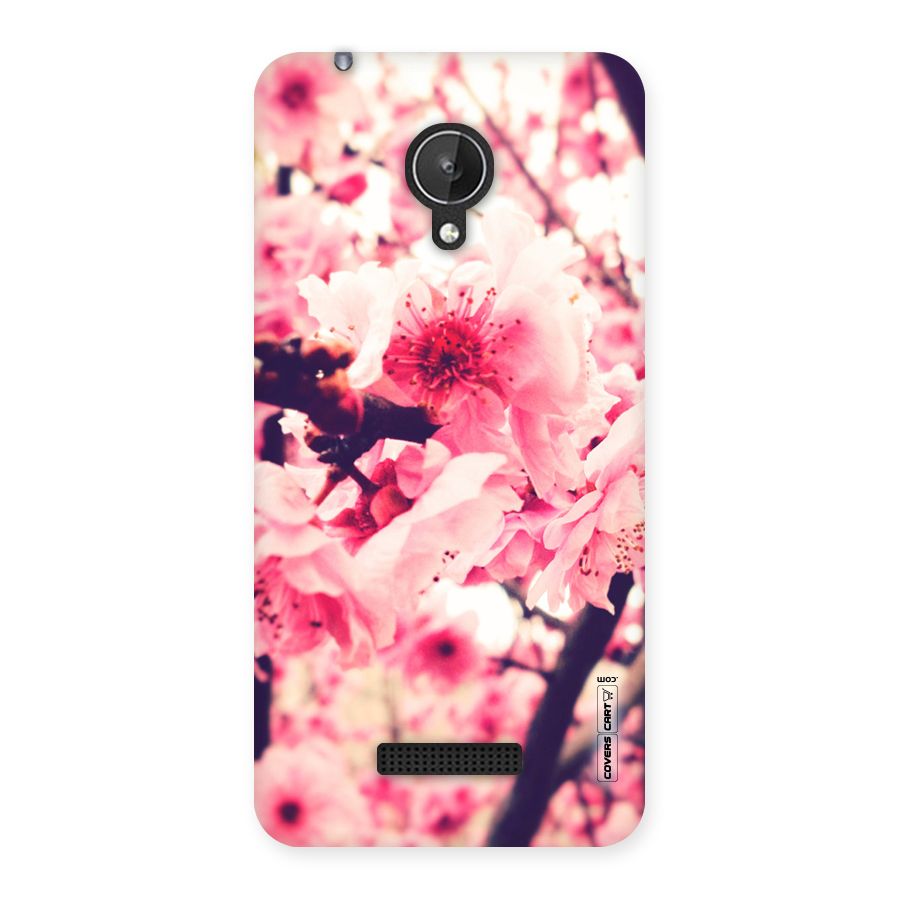 Pretty Pink Flowers Back Case for Micromax Canvas Spark Q380