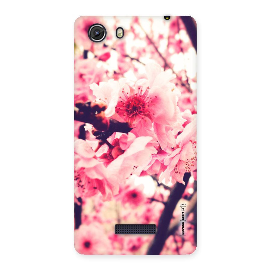 Pretty Pink Flowers Back Case for Micromax Unite 3
