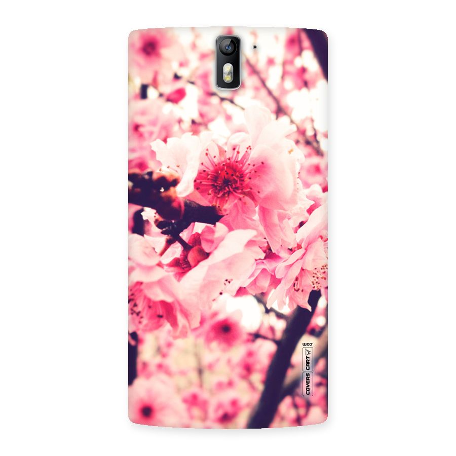 Pretty Pink Flowers Back Case for One Plus One
