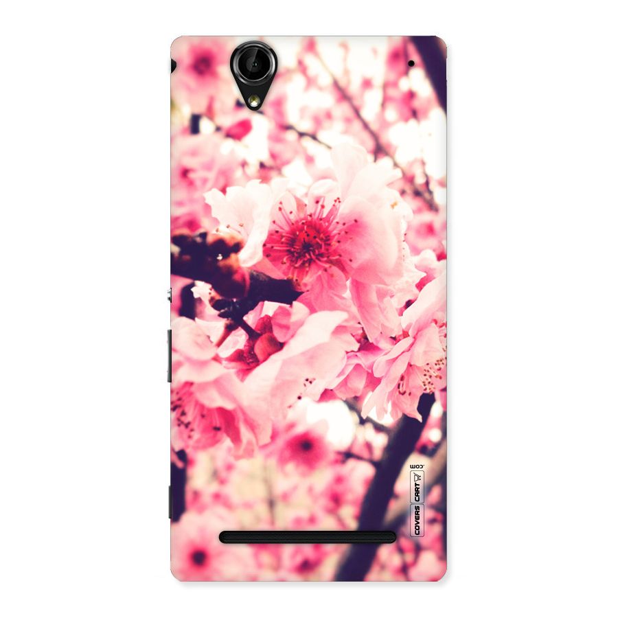Pretty Pink Flowers Back Case for Sony Xperia T2