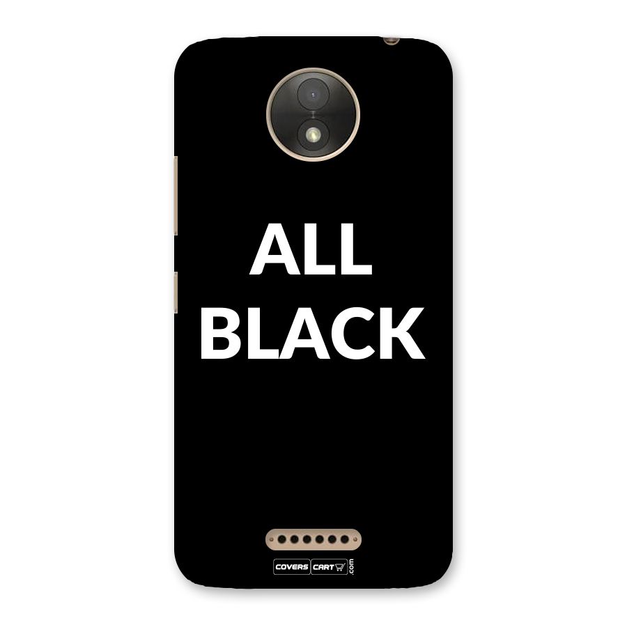 Raftaar All Black Back Case for Moto C Plus
