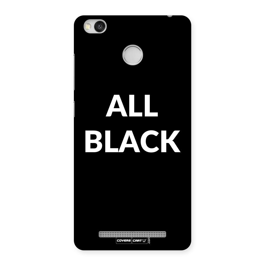 Raftaar All Black Back Case for Redmi 3S Prime