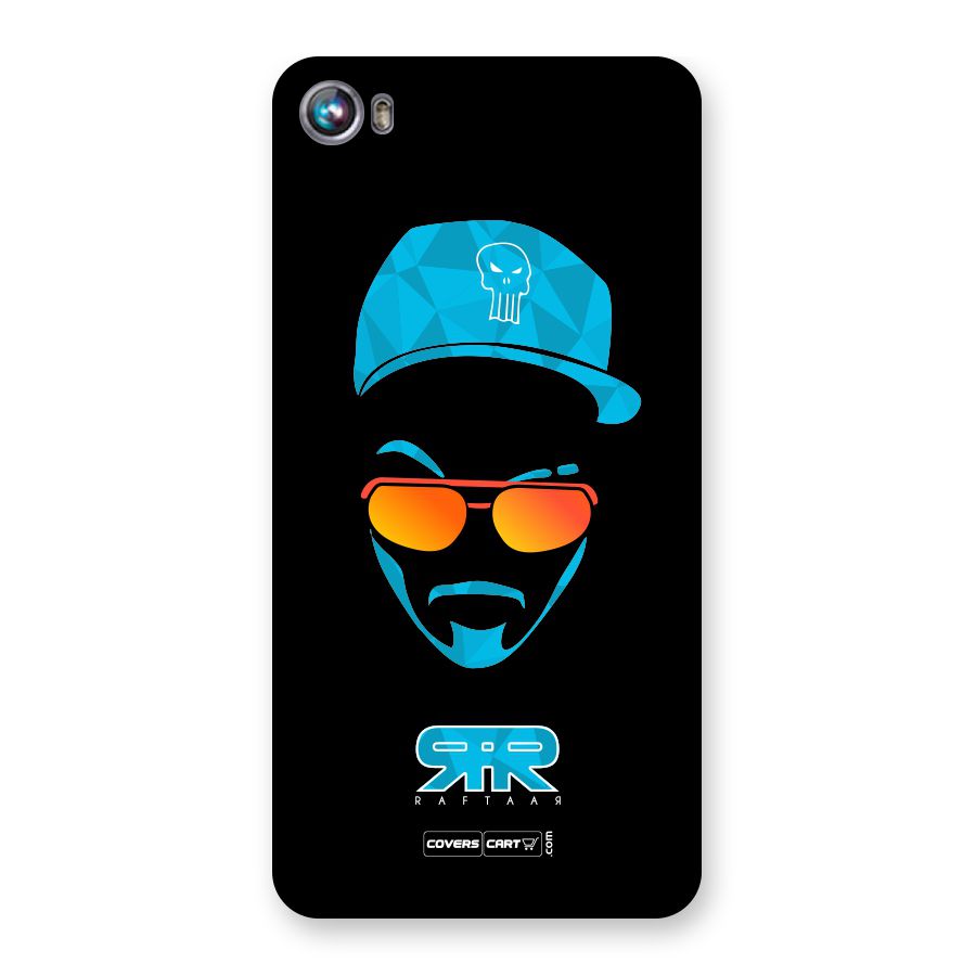 Raftaar Black and Blue Back Case for Canvas Fire 4