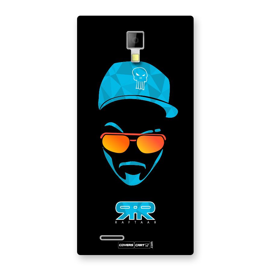 Raftaar Black and Blue Back Case for Canvas Xpress