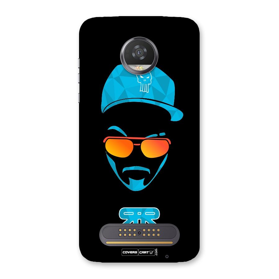 Raftaar Black and Blue Back Case for Moto Z2 Play