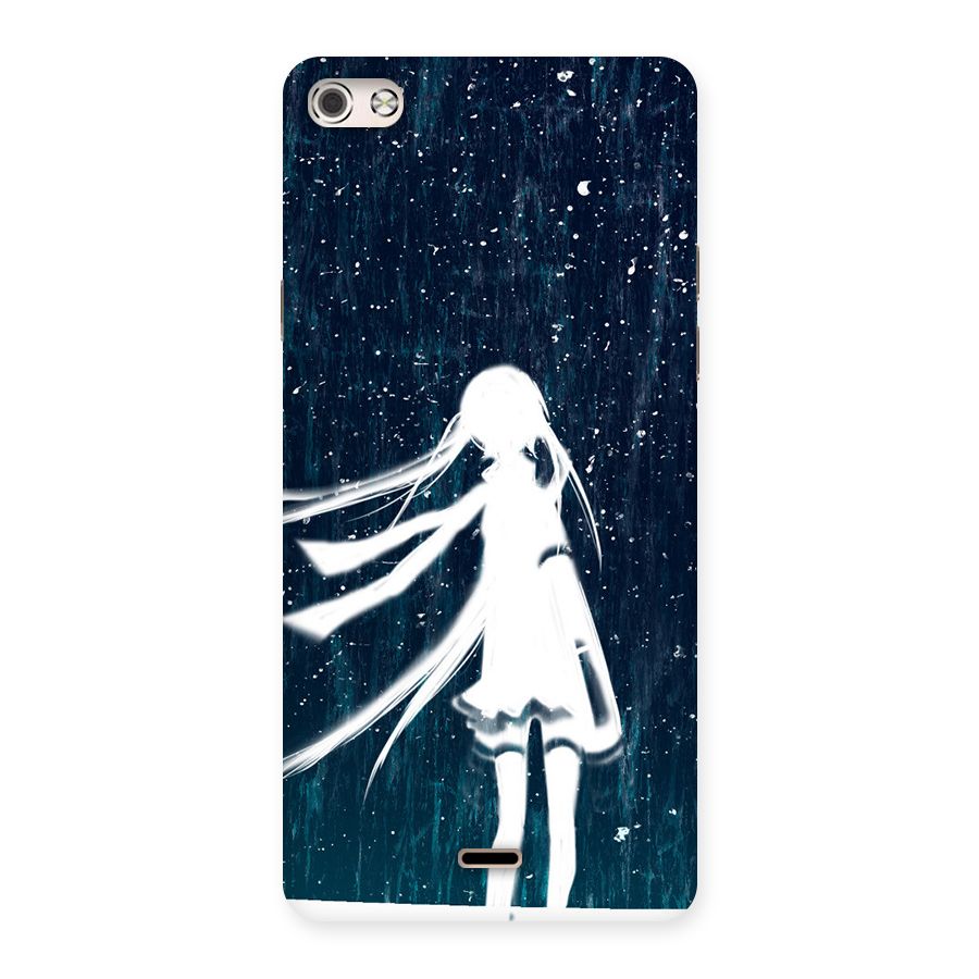 Rain White Girl Back Case for Micromax Canvas Silver 5