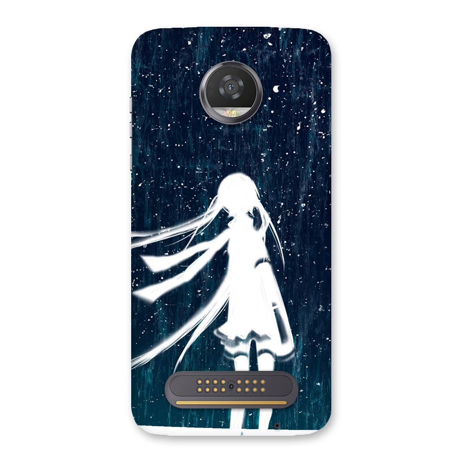 Rain White Girl Back Case for Moto Z2 Play