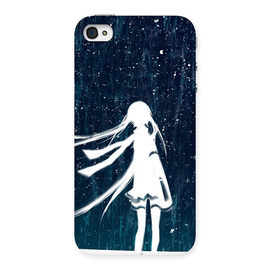 Rain White Girl Back Case for iPhone 4 4s