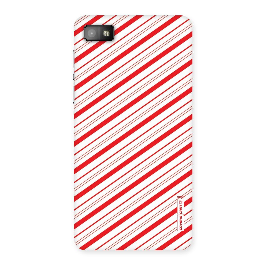 Red And White Diagonal Stripes Back Case for Blackberry Z10