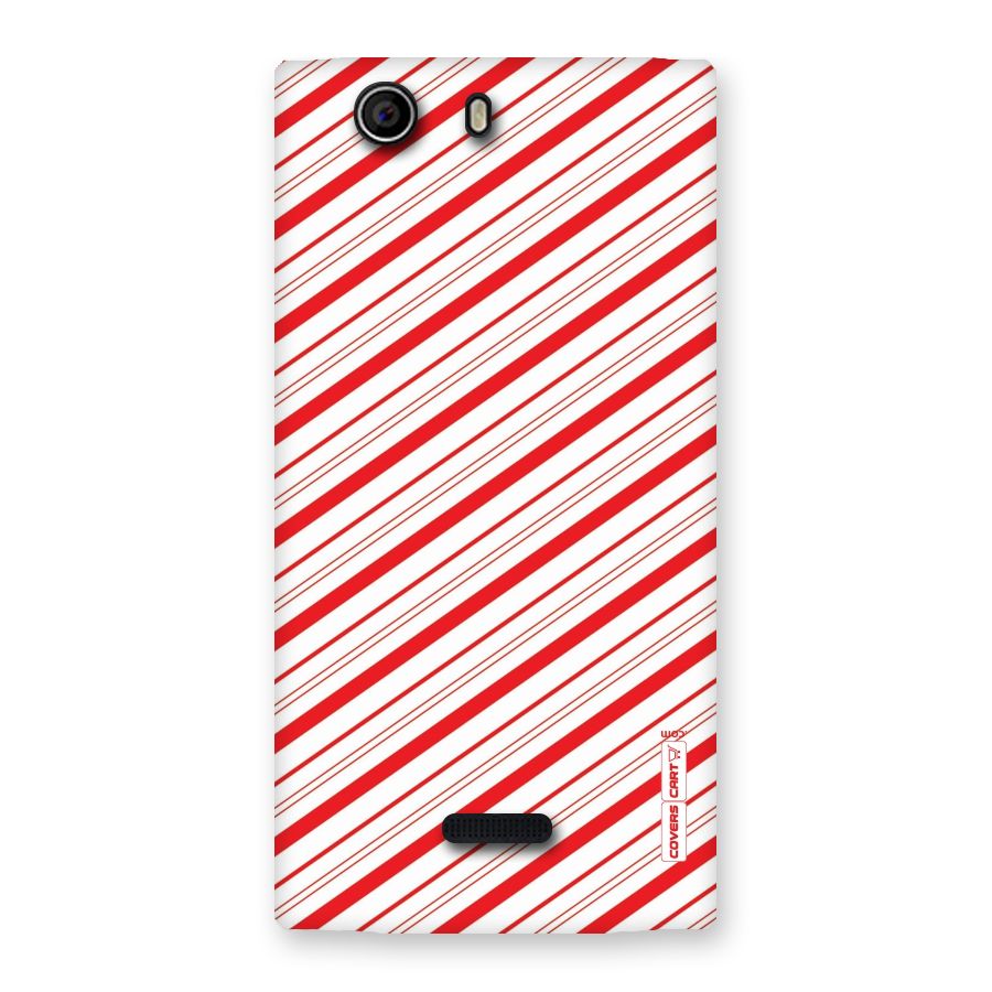 Red And White Diagonal Stripes Back Case for Canvas Nitro 2 E311