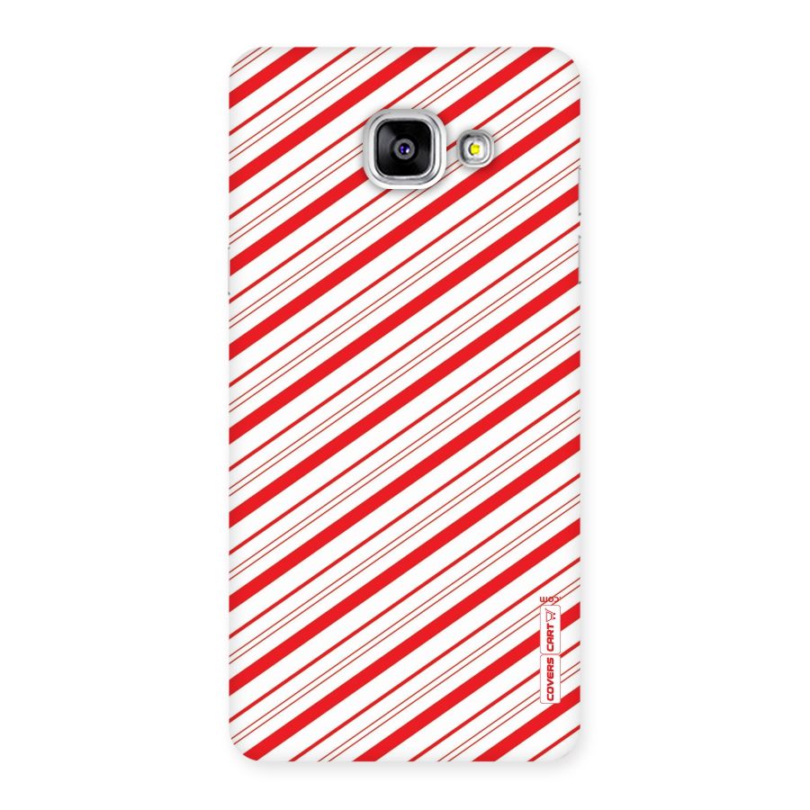 Red And White Diagonal Stripes Back Case for Galaxy A5 2016