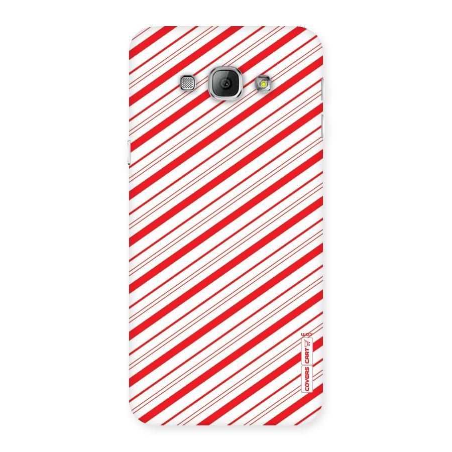Red And White Diagonal Stripes Back Case for Galaxy A8