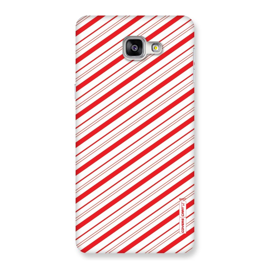 Red And White Diagonal Stripes Back Case for Galaxy A9