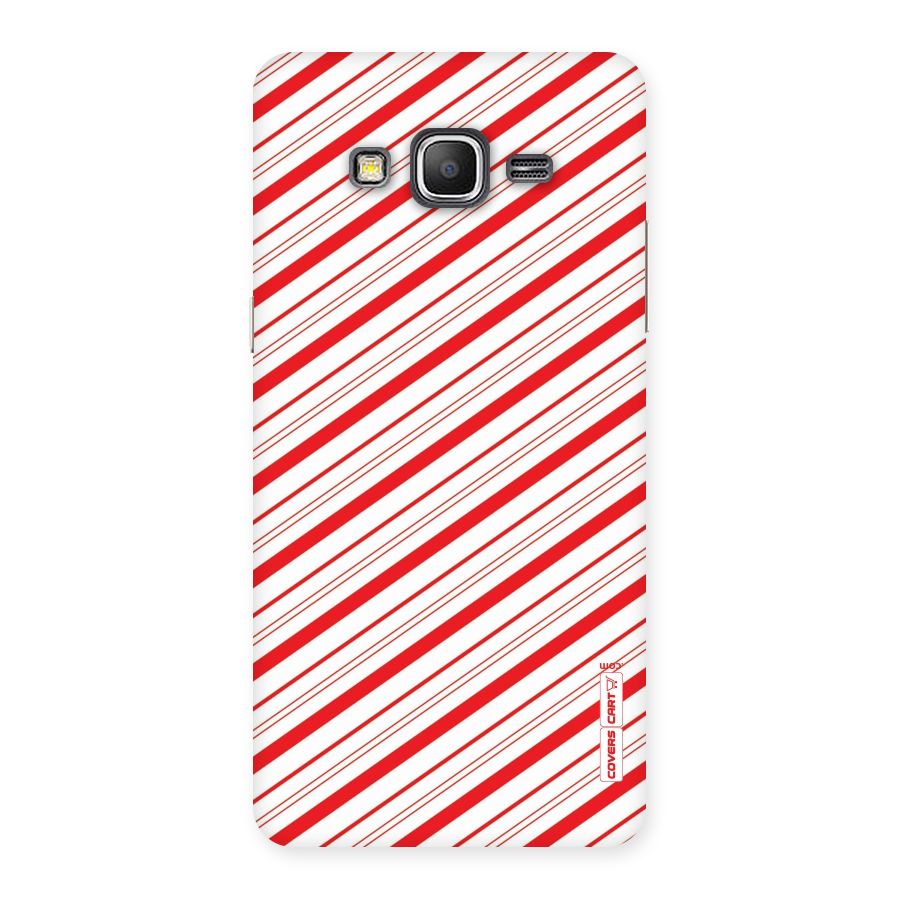 Red And White Diagonal Stripes Back Case for Galaxy Grand Prime