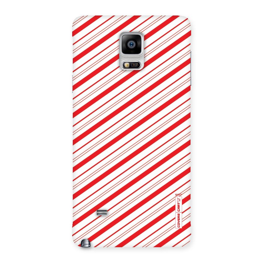 Red And White Diagonal Stripes Back Case for Galaxy Note 4
