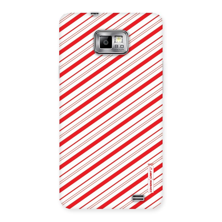 Red And White Diagonal Stripes Back Case for Galaxy S2