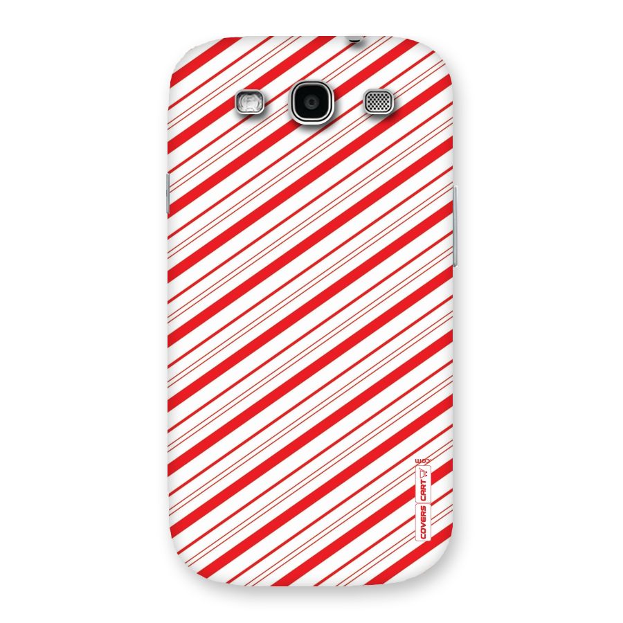 Red And White Diagonal Stripes Back Case for Galaxy S3